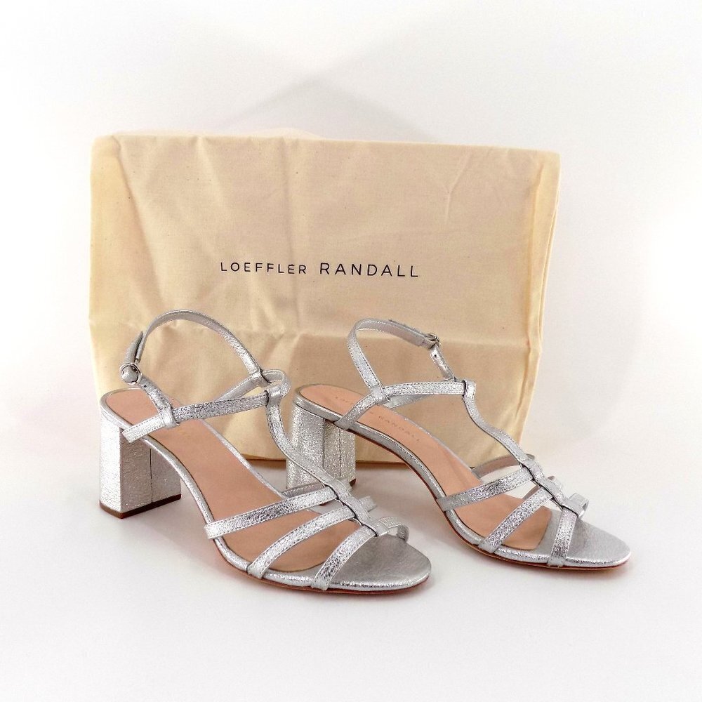 Loeffler Randall Elena Sandals Slingback Size 6 Silver